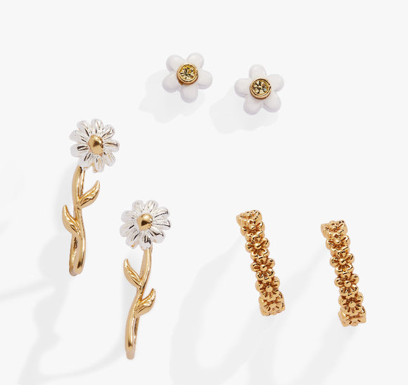 ALEX & ANI DAISY EARRINGS SET OF 3
