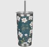 ENCOURAGING TUMBLER WITH STRAW