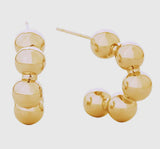 GO WITH IT 14K GOLD DIPPED MULTI BALL HOOP EARRINGS
