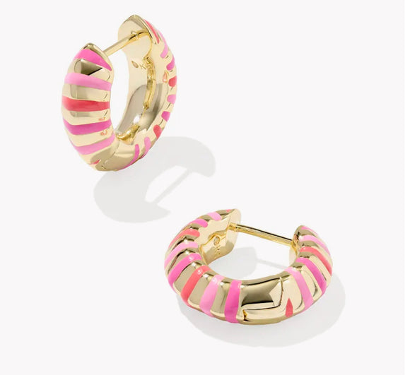 KENDRA SCOTT MIKKI ENAMEL HUGGIE EARRINGS