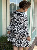 POINT OF RADIANCE 3/4 SLEEVE LEOPARD DRESS
