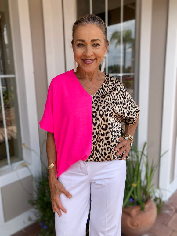 THE HALF & HALF COLOR BLOCK TOP