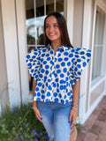 FUN IN THE SUN POLKA DOT PEPLUM TOP