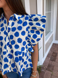 FUN IN THE SUN POLKA DOT PEPLUM TOP