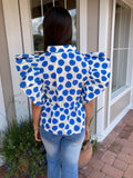 FUN IN THE SUN POLKA DOT PEPLUM TOP