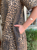 SWINGIN' IT DENIM LEOPARD DRESS