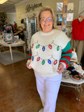 HOLLY JOLLY LIGHTS SEQUINED SWEATER