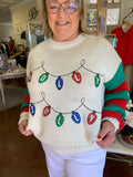 HOLLY JOLLY LIGHTS SEQUINED SWEATER