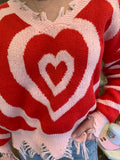 BEATING HEARTS DISTRESSED SWEATER