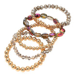 ALL THE CHARM 5 pc FACETED STRETCH BRACELET SET