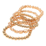 ALL THE CHARM 5 pc FACETED STRETCH BRACELET SET