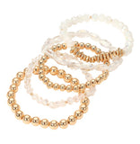 ALL THE CHARM 5 pc FACETED STRETCH BRACELET SET