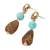 MARBLED DREAMS RESIN PEBBLE DROP EARRINGS
