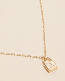 PETITE LOCK INITIAL PENDANT