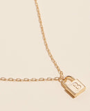 PETITE LOCK INITIAL PENDANT