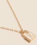 PETITE LOCK INITIAL PENDANT