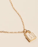 PETITE LOCK INITIAL PENDANT