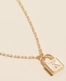 PETITE LOCK INITIAL PENDANT