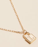 PETITE LOCK INITIAL PENDANT