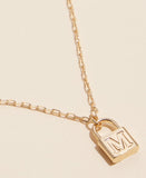 PETITE LOCK INITIAL PENDANT