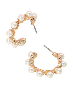 LUMINOUS PEARL HOOP EARRINGS
