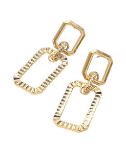 THE SHAE METALLIC RECTANGLE DROP EARRINGS