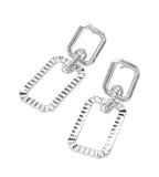 THE SHAE METALLIC RECTANGLE DROP EARRINGS