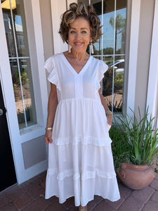 EVERYDAY BLESSING TIERED MIDI DRESS