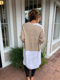 FLIRTING WITH FALL COLOR BLOCK CARDIGAN