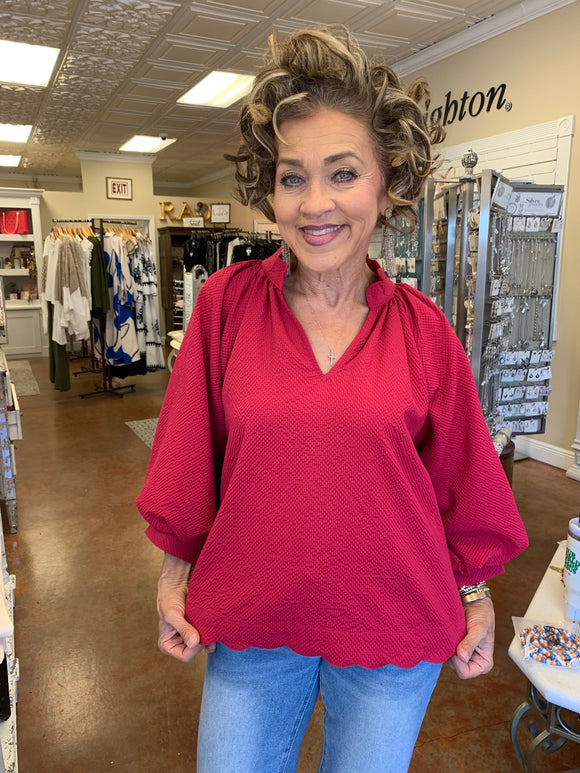 LIVING FREE BALLOON SLEEVE TOP