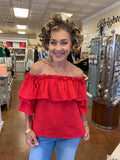 CASCADE RUFFLE O/S TOP