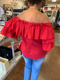 CASCADE RUFFLE O/S TOP
