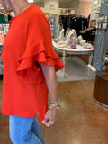 STAND TALL SPLIT NECK BLOUSE