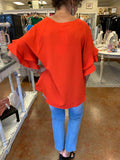 STAND TALL SPLIT NECK BLOUSE