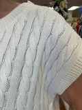 SASSI SHORT SLEEVE CABLE KNIT SWEATER