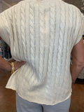 SASSI SHORT SLEEVE CABLE KNIT SWEATER