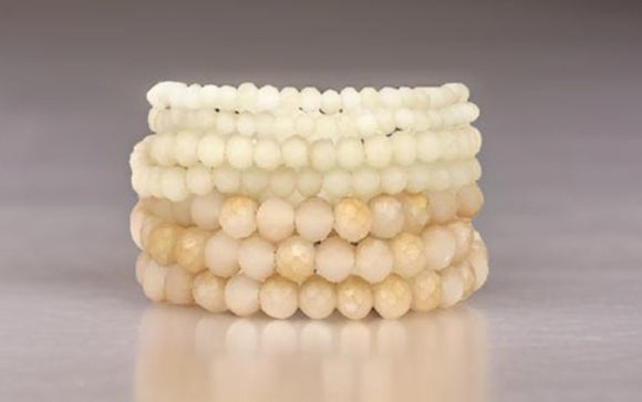 TALK OF THE TOWN 7 PC MULTI LAYER BEADED BRACELET SET