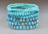 TALK OF THE TOWN 7 PC MULTI LAYER BEADED BRACELET SET