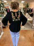 THE GRATEFUL EMBROIDERED RUFFLE SHOULDER BLOUSE