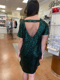 CELEBRATE SEQUIN LOW BACK MINI DRESS