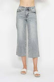 JUDY BLUE MR TUMMY CONTROL CROP RAW HEM