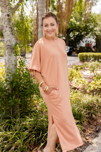 FERVENTLY PUFF SLEEVE MIDI DRESS