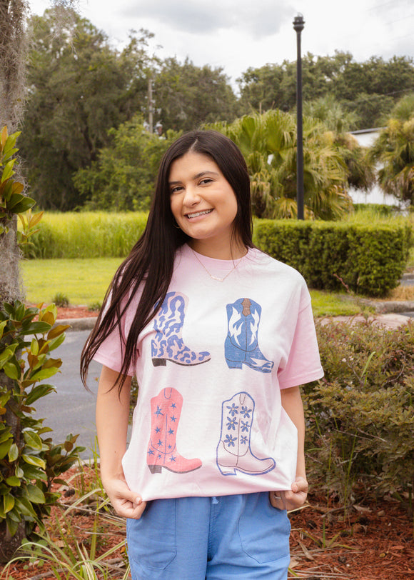 COWGIRL BOOTS OVERSIZED GRAPHIC TEE