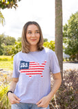 USA OUTLINE STITCH TEE