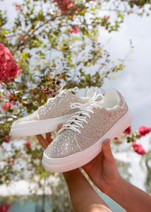 BEDAZZLE LACE-UP SNEAKERS