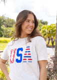 USA MIXED STITCH TEE