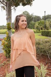 THAT'S PEACHY TEXTURED LAYERED CAMI