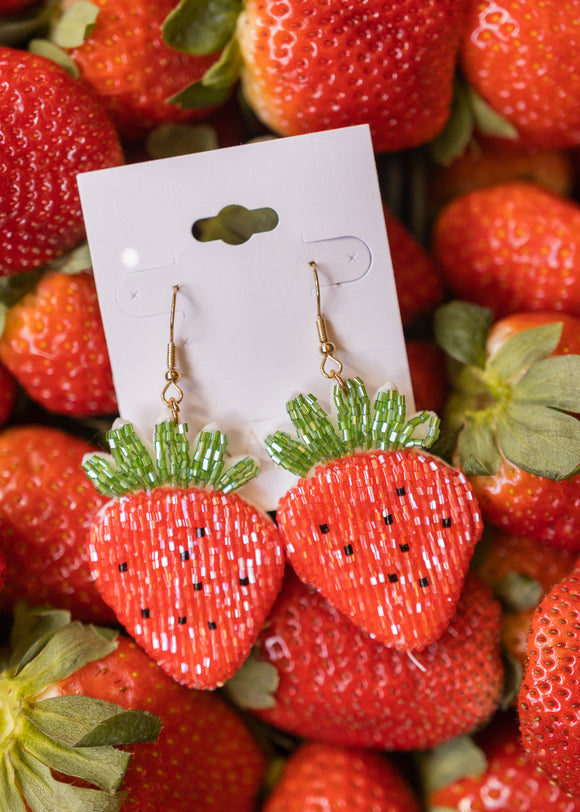 BERRY BRIGHT SEED BEAD EARRING