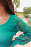 SPECIAL INTEREST LACE SLEEVE TOP