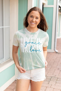 LIVE IN GRACE BLEACHED TEE